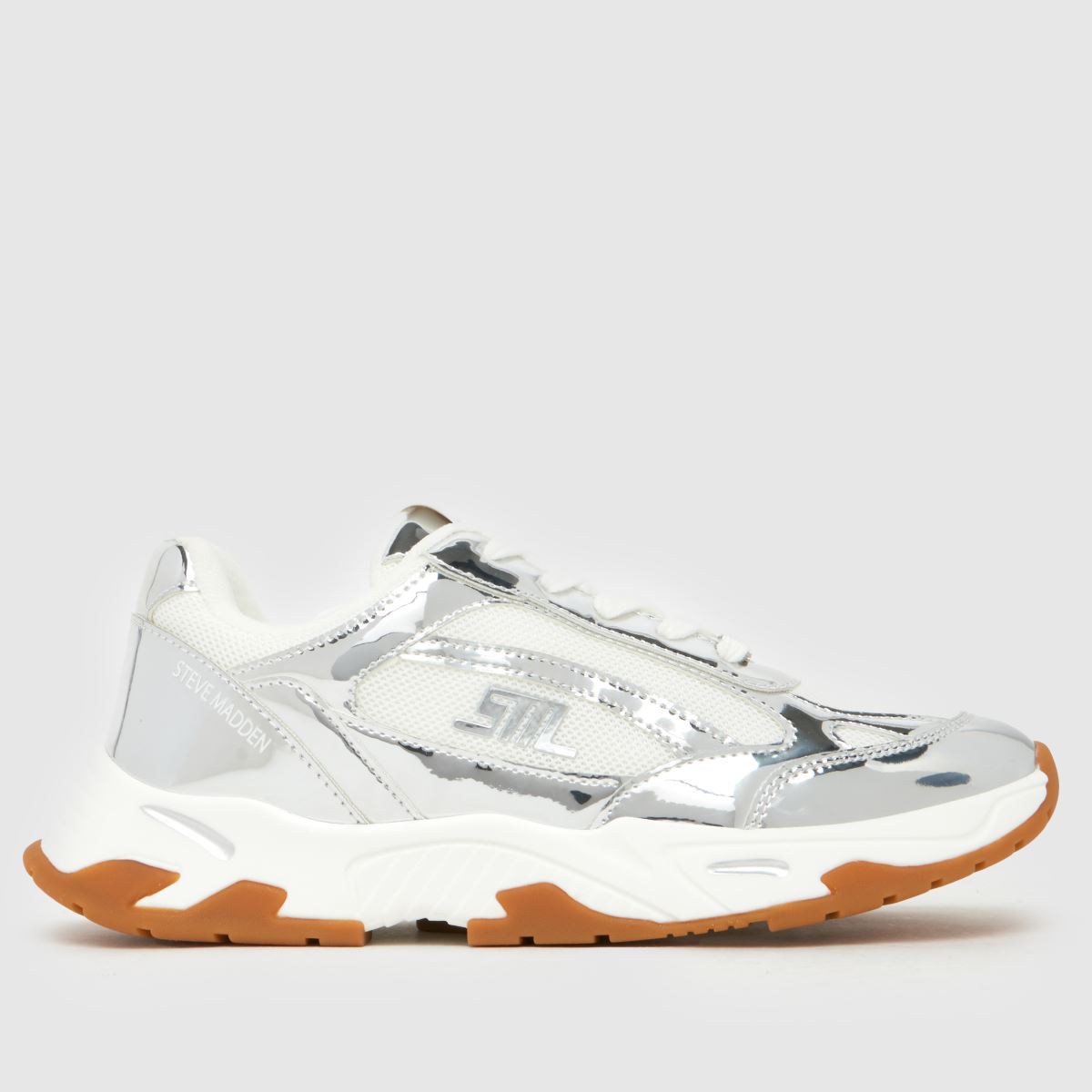 Steve Madden sneakpeak trainers in silver multi