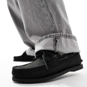Timberland Classics 2 eye boat shoe in black leather