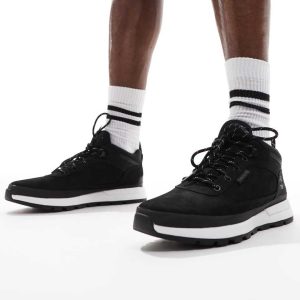 Timberland field trekker low trainer boots in black leather