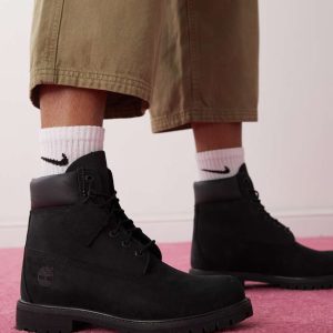 Timberland premium 6 inch boots in black nubuck