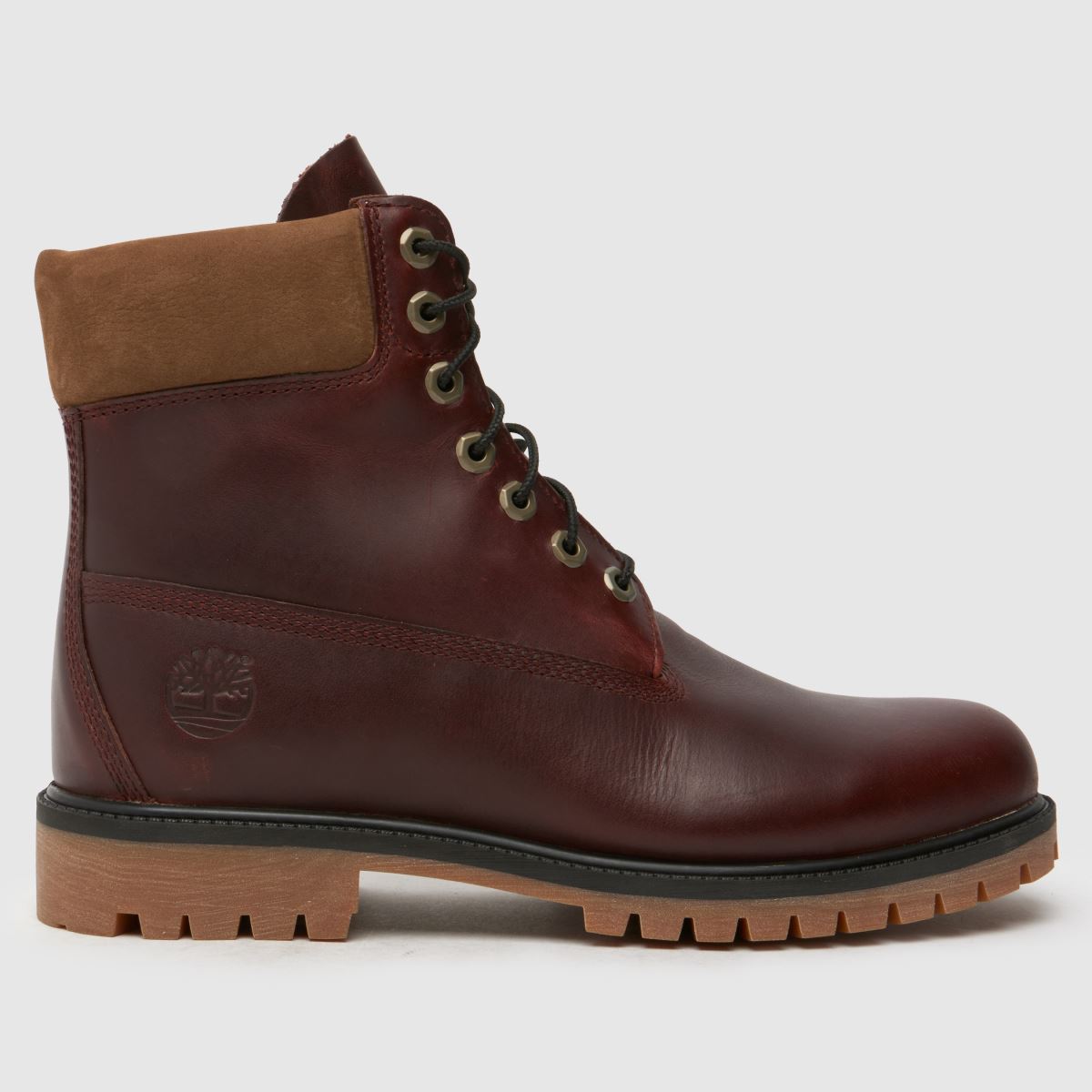 Timberland premium 6-inch boots in burgundy