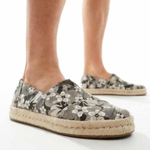 Toms Alpargata rope sandals in natural tropical print-Multi