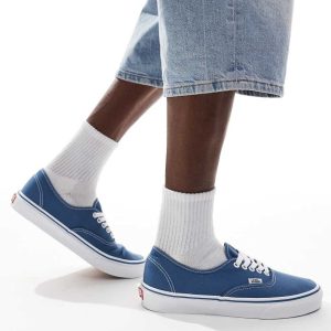 Vans authentic trainers in blue and white-Navy