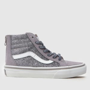 Vans grey sk8-hi zip Girls Junior trainers