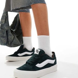 Vans knu skool chunky suede trainers in dark green-Grey