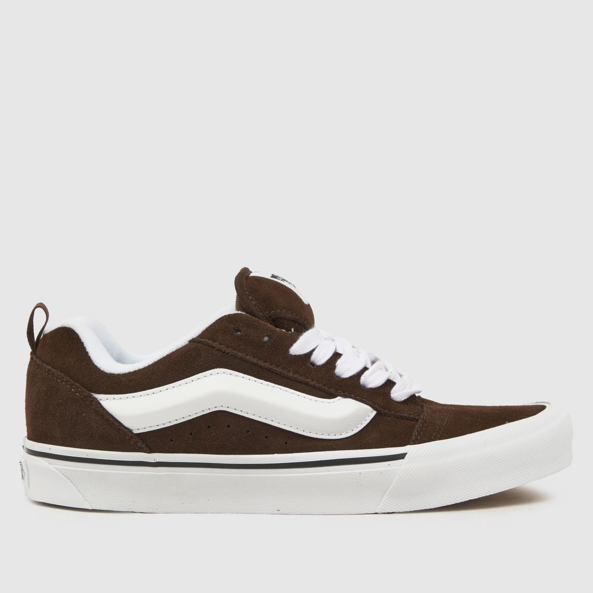 Vans knu skool trainers in brown & white