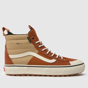 Vans mte sk8-hi waterproof trainers in beige & brown