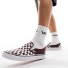 Vans slip on checkerboard sneakers in white and brown