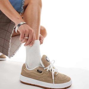 Vans speed chunky trainers in tan with gum sole detail-Brown