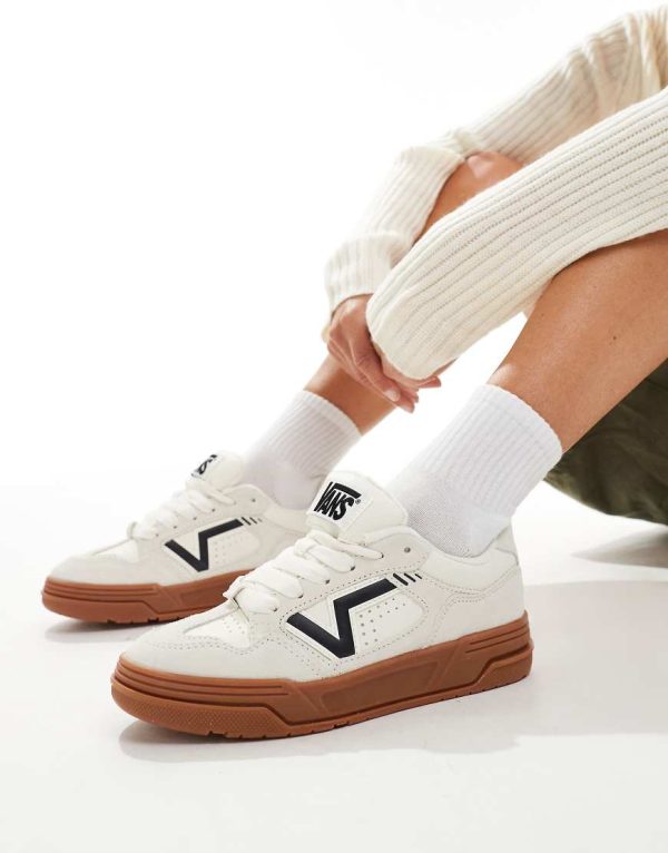 Vans upland chunky suede trainers in off white with gum sole