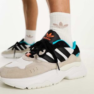 adidas Originals Retropy F90 trainers in navy/beige/white-Neutral