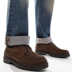schuh Patrick boat shoes in brown leather
