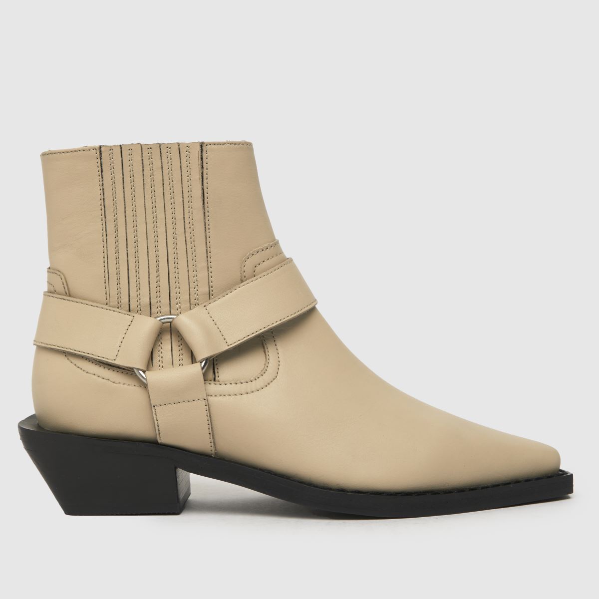 schuh azlan leather hardware western boots in white schuh azlan leather hardware western boots in white