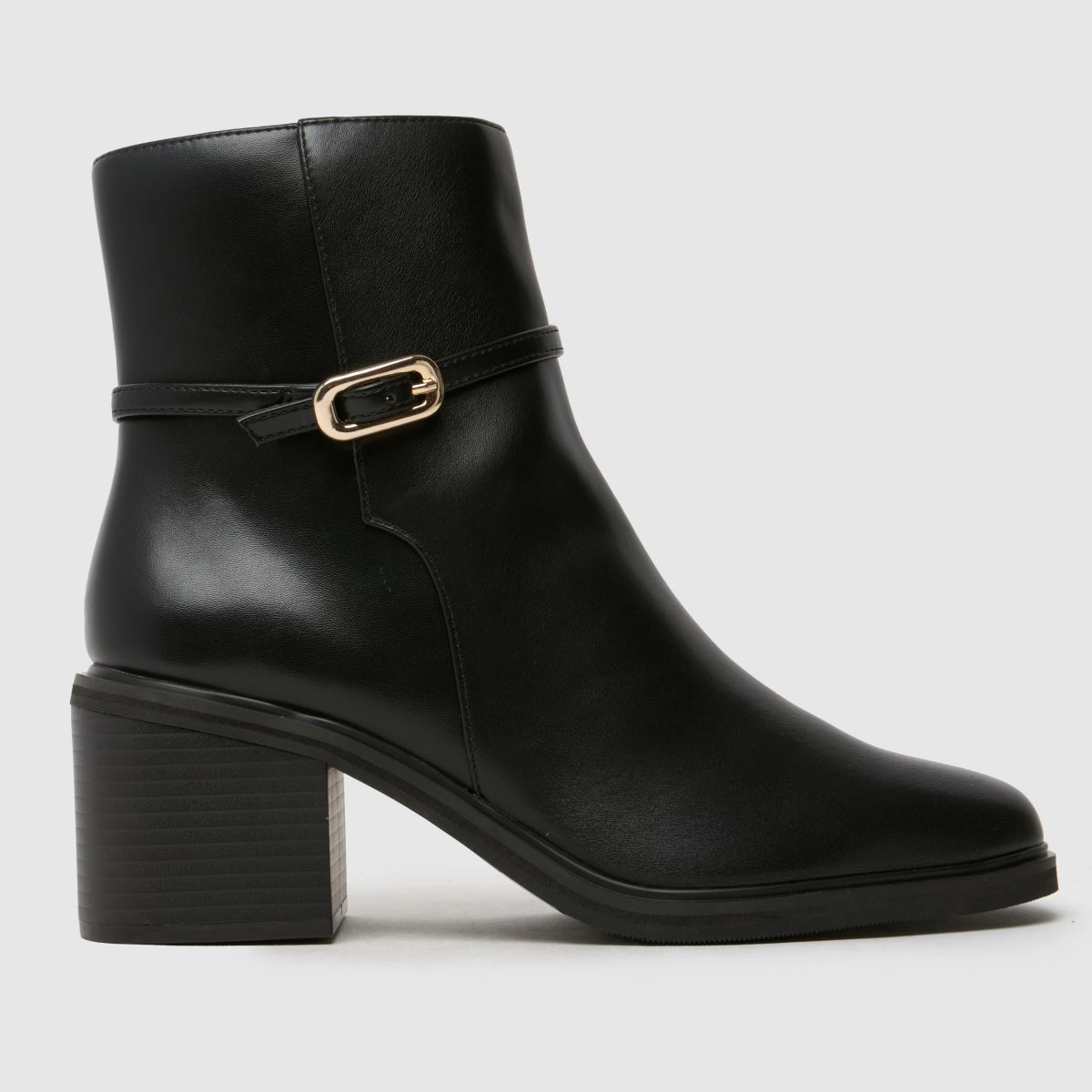 schuh briley heeled buckle boots in black schuh briley heeled buckle boots in black
