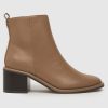 schuh bryony block heel boots in beige