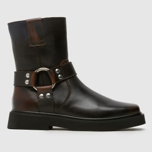 schuh cowan sqaure toe hardwear boots in brown