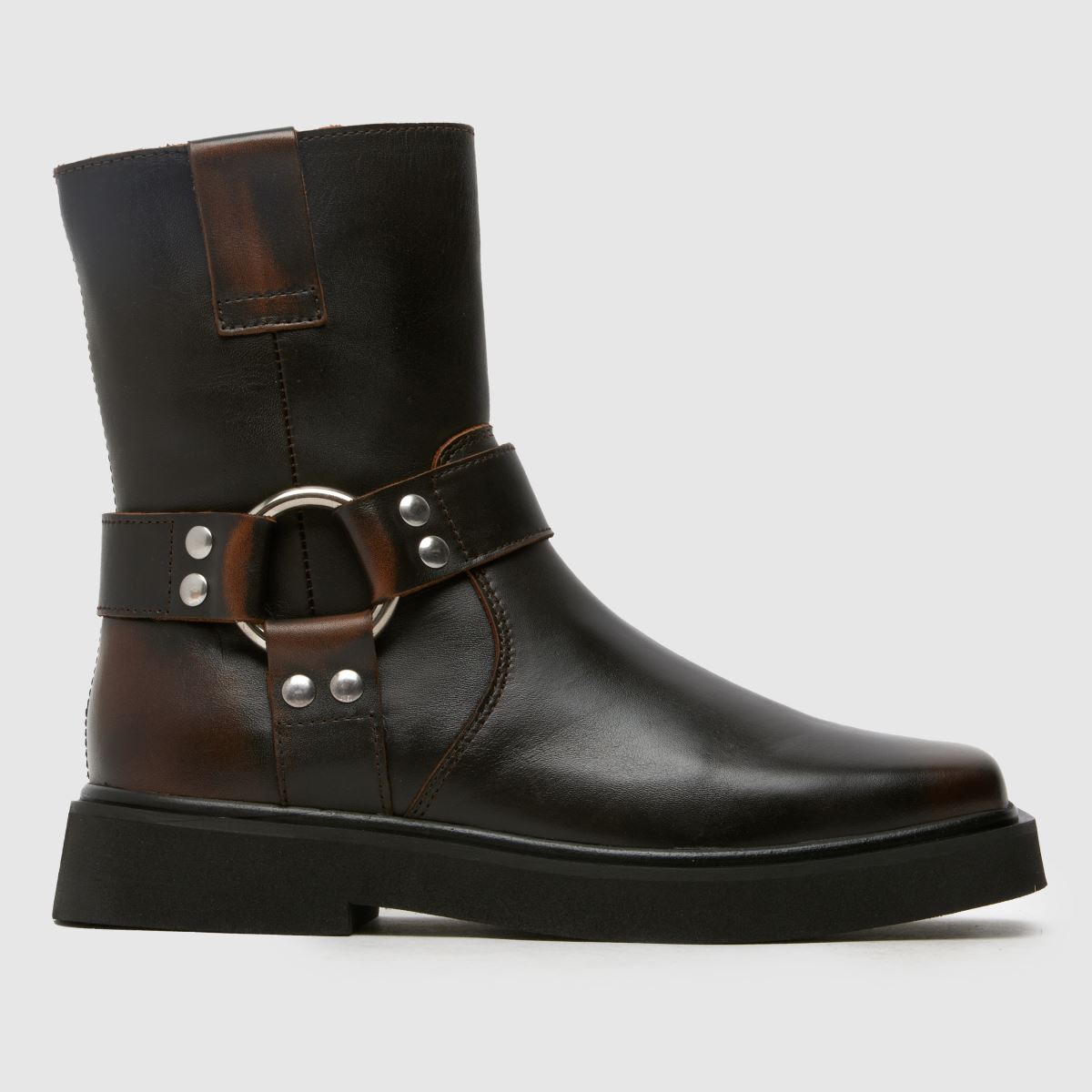 schuh cowan sqaure toe hardwear boots in brown