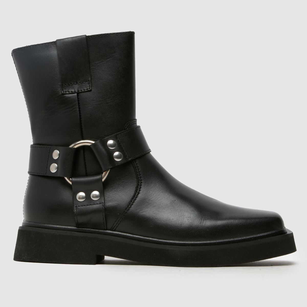 schuh cowan square toe hardwear boots in black