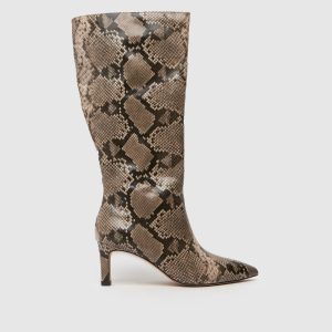 schuh dottie knee high boots in brown multi