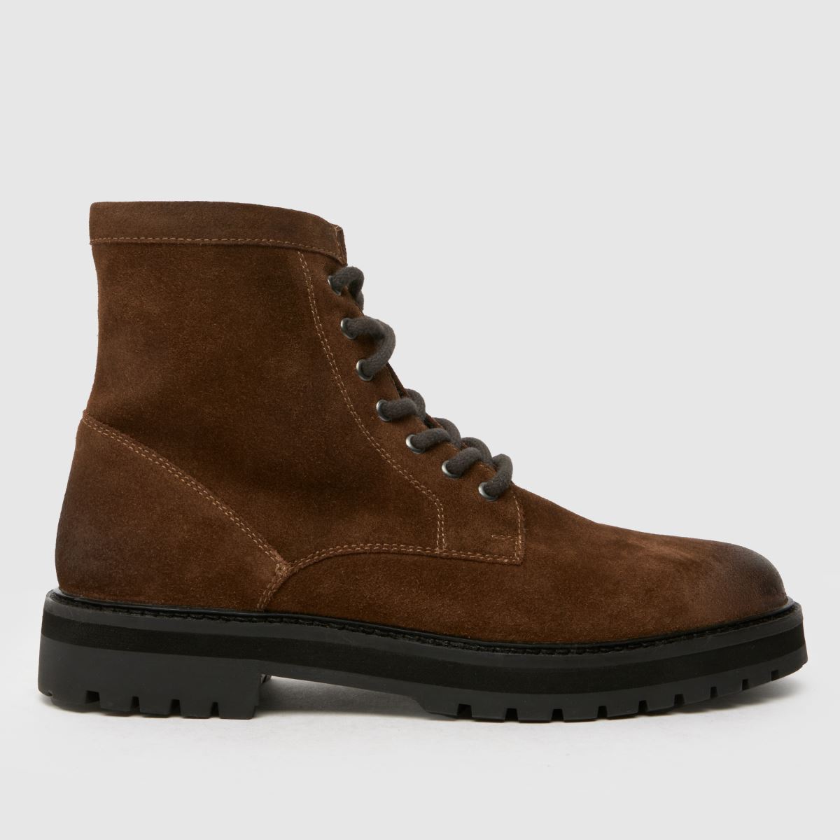 schuh gus chunky leather boots in brown