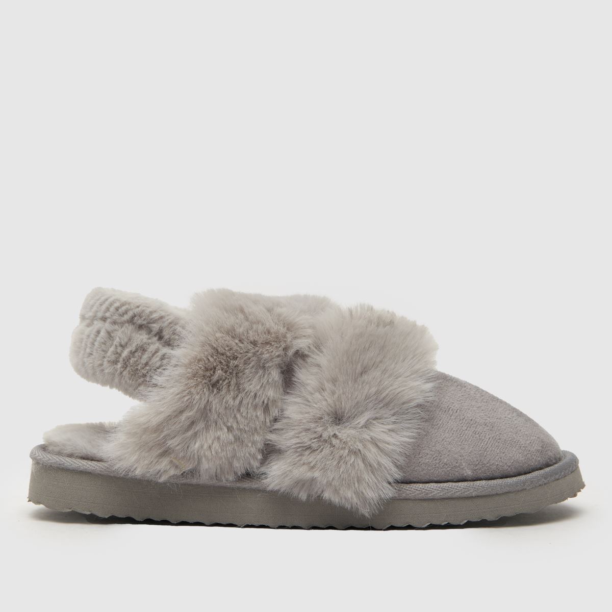 schuh harper fur mule slippers in grey