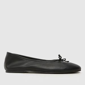 schuh lambert leather ballerina flat shoes in black