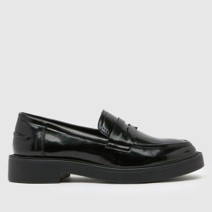 schuh lorna smooth sole loafer flat shoes in black
