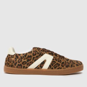 schuh marnie suede gum sole trainer trainers in beige & brown