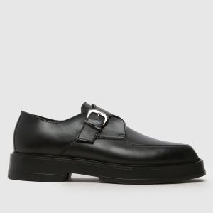schuh rocco leather monk shoes in black