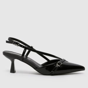 schuh sidney sling back high heels in black