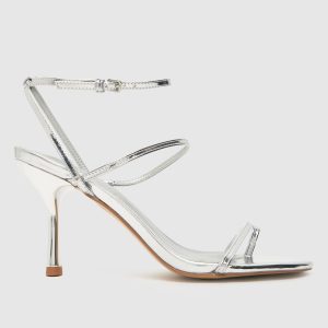 schuh stasia toe loop high heels in silver