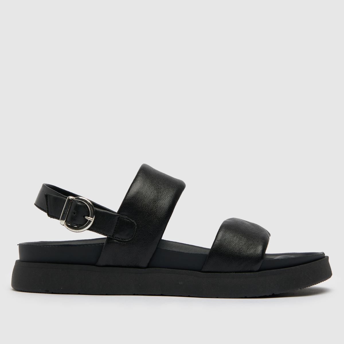 schuh tasha leather double band sandals in black