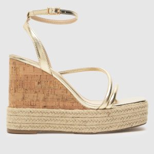 schuh violetta espadrille wedge sandals in gold