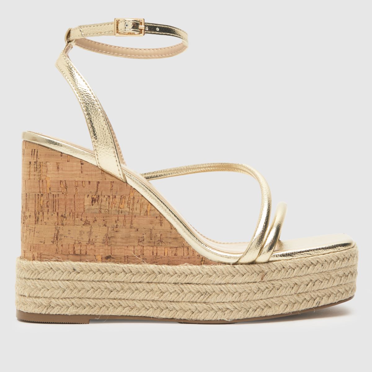 schuh violetta espadrille wedge sandals in gold